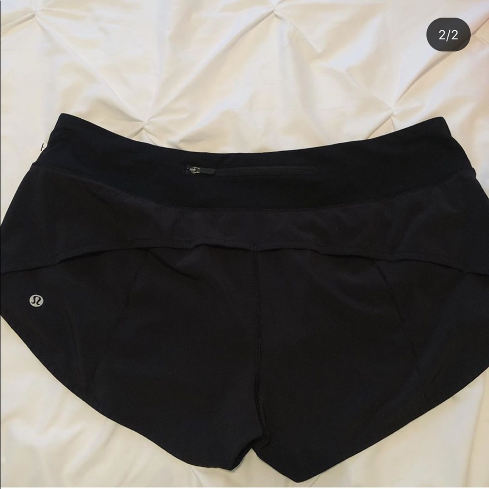 Lululemon black speed up shorts